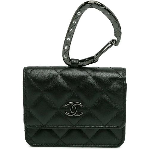 Portemonnaie - Quilted Lambskin So Black CC Hook Card Holder - Gr. unisize - in - für Damen - Chanel - Modalova