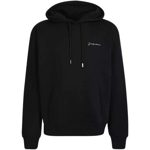 Black Hooded Sweatshirt With Embroidered Logo - Größe XS - black - Jacquemus - Modalova