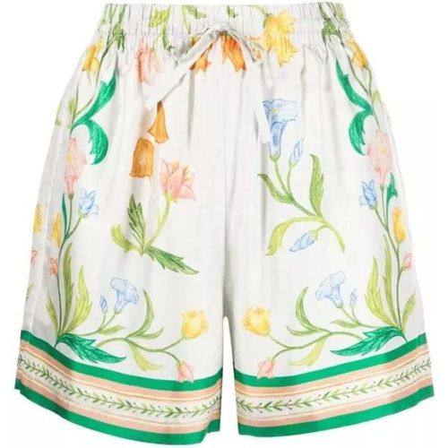 Floral-Print Silk Shorts - Größe 36 - white - Casablanca - Modalova