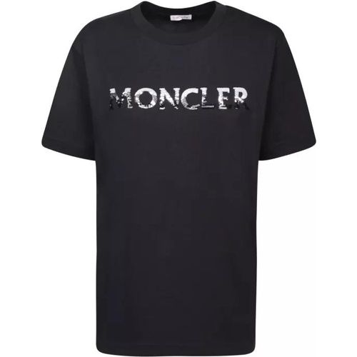 Black Cotton T-Shirt - Größe M - black - Moncler - Modalova