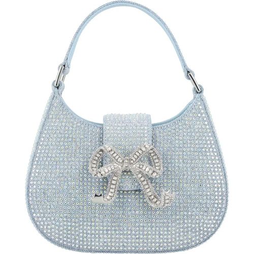 Totes & Shopper - BLUE RHINESTONE DENIM CRESCENT BAG - Gr. unisize - in - für Damen - self-portrait - Modalova