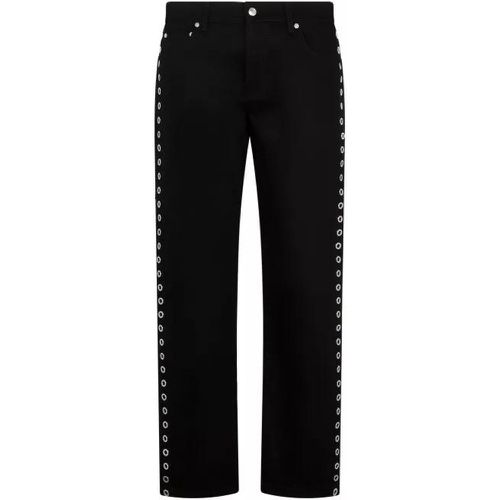 Black Eyelet Cotton Denim - Größe 50 - black - alexander mcqueen - Modalova