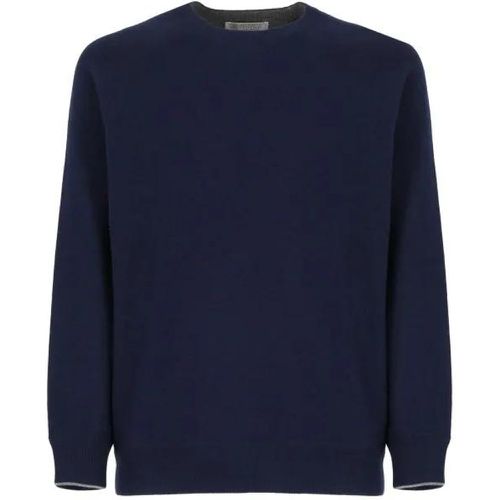 Blue Virgin Wool, Cashmere And Silk Sweater - Größe L - BRUNELLO CUCINELLI - Modalova