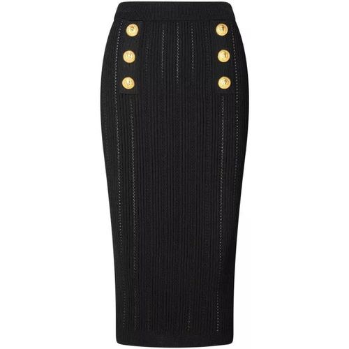 Black Viscose Blend Skirt - Größe 36 - black - Balmain - Modalova