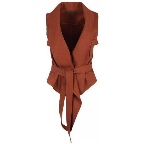 Linen Stretch Viscose Gilet - Größe 44 - brown - alberta ferretti - Modalova