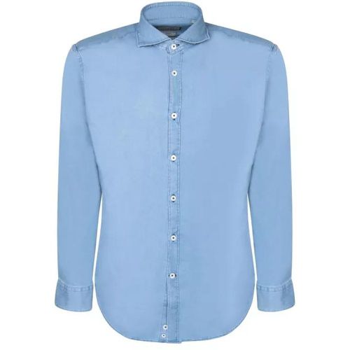 Blue Cotton Denim Shirt - Größe S - blue - Canali - Modalova
