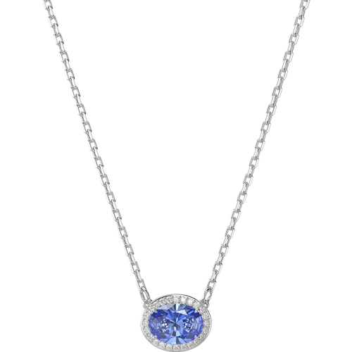 Halskette - Constella necklace, Oval cut, Rhodium plated - Gr. unisize - in Blau - für Damen - Swarovski - Modalova