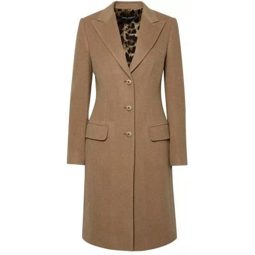 Beige Camel Coat - Größe 42 - brown - Dolce&Gabbana - Modalova