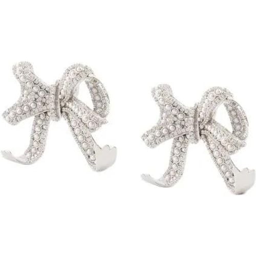 Ohrringe - Pearl Crystal Bow Earrings - White - Gr. unisize - in Mehrfarbig - für Damen - self-portrait - Modalova