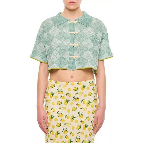 Argyle Boxy Crop Shirt - Größe M - Yanyan - Modalova