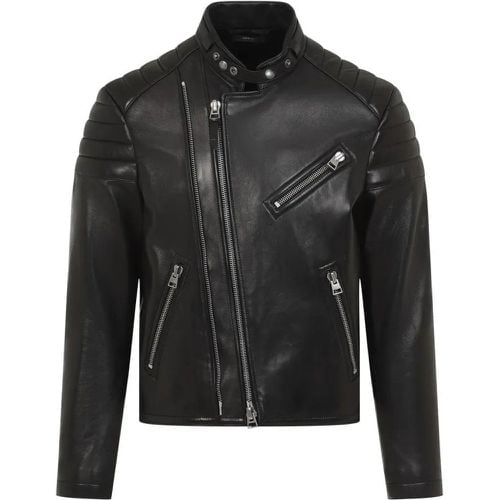 Black Lamb Leather Biker Jacket - Größe 52 - Tom Ford - Modalova