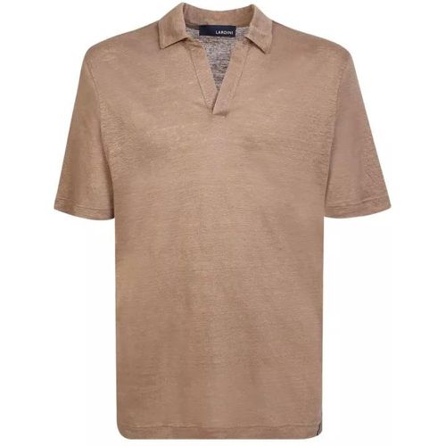 V-Neck Polo Light Brown Shirt - Größe 52 - brown - Lardini - Modalova