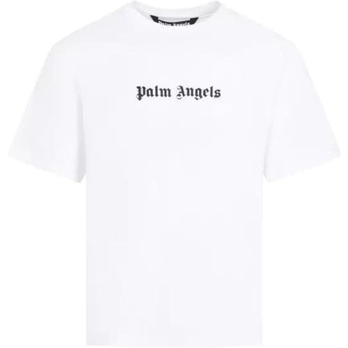 Logo Slim Black Cotton T-Shirt - Größe S - Palm Angels - Modalova