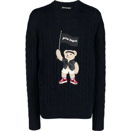 Pirate Bear Cable Knit Sweater - Größe M - Palm Angels - Modalova