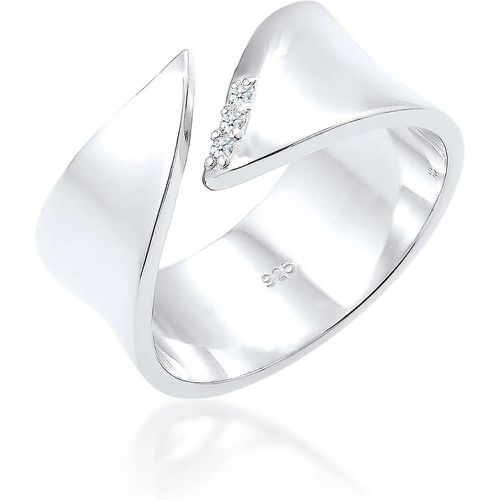 Ringe - Ring Wickelring Diamant (0.045 ct.) 925 Silber - Gr. 52 MM - in Weiß - für Damen - Elli - Modalova