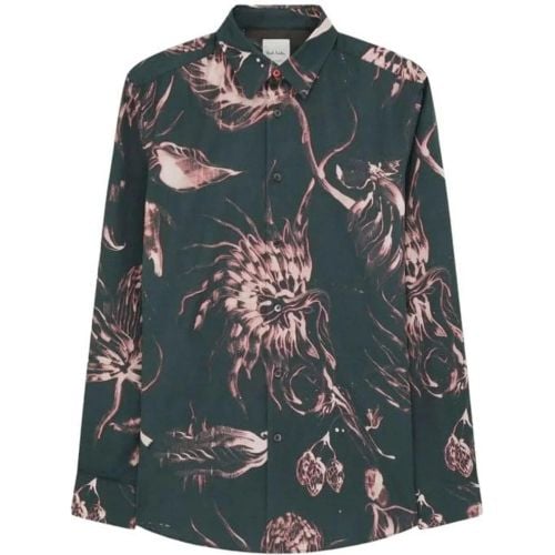 Chemise verte Fleurs rose Soho M1R 901U N02517 37 - Größe L - Paul Smith - Modalova