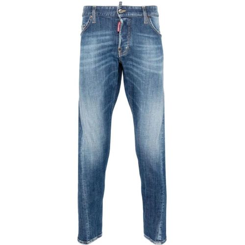 Navy Blue Cotton Jeans - Größe 50 - Dsquared2 - Modalova