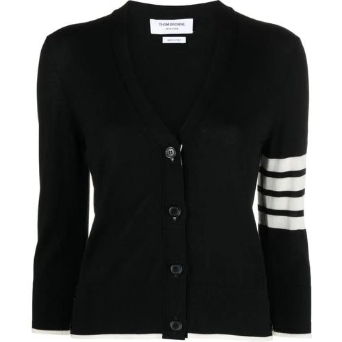 Cardigan With 4-Stripe Detail - Größe 38 - schwarz - Thom Browne - Modalova