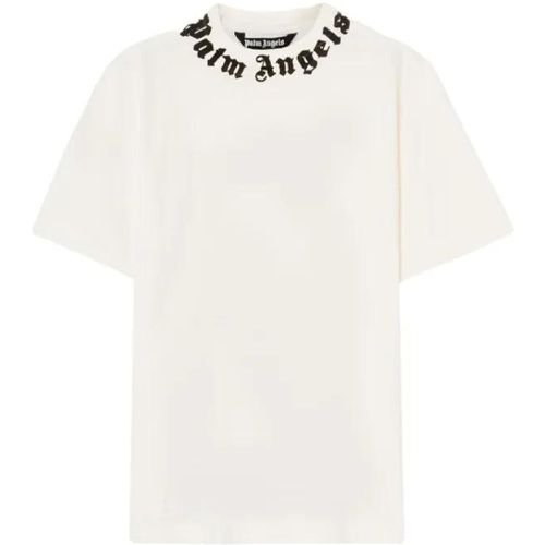 Neck Logo T-Shirt In White - Größe L - Palm Angels - Modalova