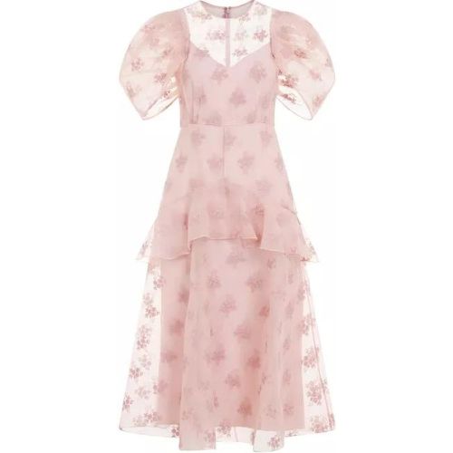 Ballet Pink Silk Short Sleeves Peplum Detail Dress - Größe 6 - pink - Erdem - Modalova