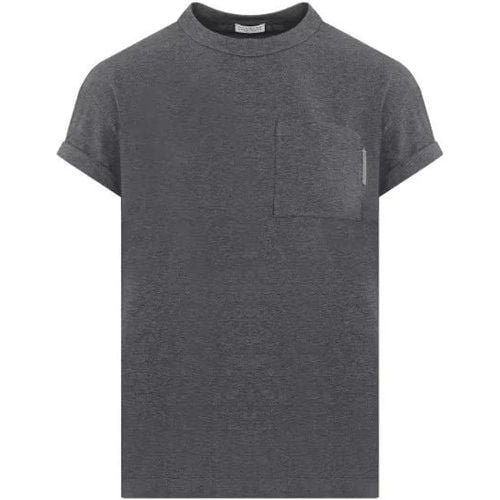 Dark Grey Cotton T-Shirt - Größe XS - BRUNELLO CUCINELLI - Modalova