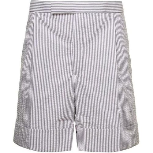 Striped Tailored Shorts In White Cotton - Größe 3 - white - Thom Browne - Modalova