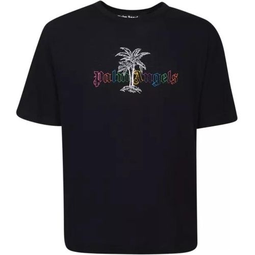 Frontal Logo T-Shirt - Größe M - black - Palm Angels - Modalova