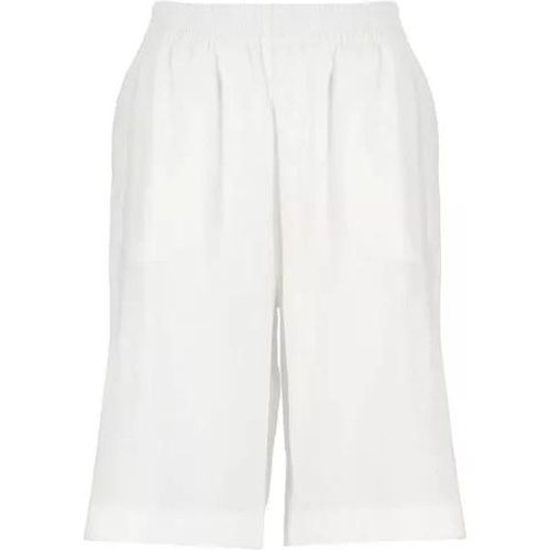Linen Bermuda Shorts - Größe 40 - white - Fabiana Filippi - Modalova