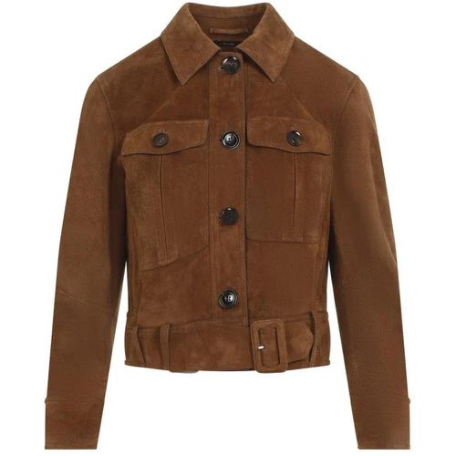 Cropped Leather Jacket - Größe 40 - Tom Ford - Modalova