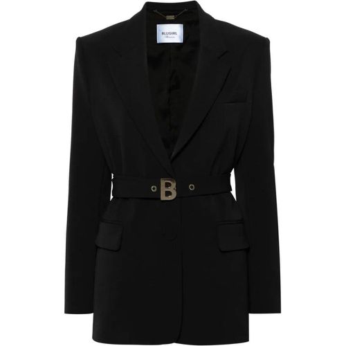 Black Single Breasted Blazer With Belt - Größe 42 - Blugirl - Modalova