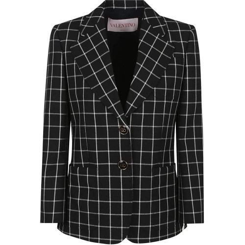 Black And White Checked Jacket - Größe 40 - Valentino Garavani - Modalova