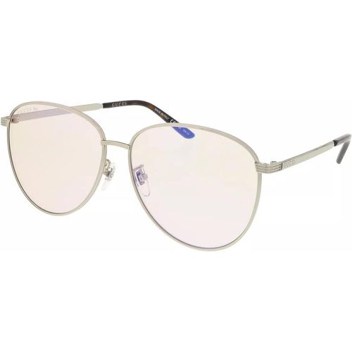 Brille - GG0945Sa-005 60 Blue & Beyond Unisex Sunglasses - Gr. unisize - in Silber - für Damen - Gucci - Modalova