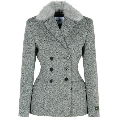 Grey Wool Blend Blazer - Größe 40 - MSGM - Modalova