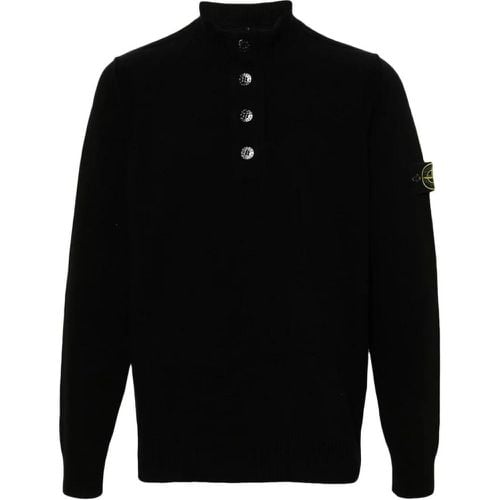 Black Wool Blend Sweater - Größe S - Stone Island - Modalova