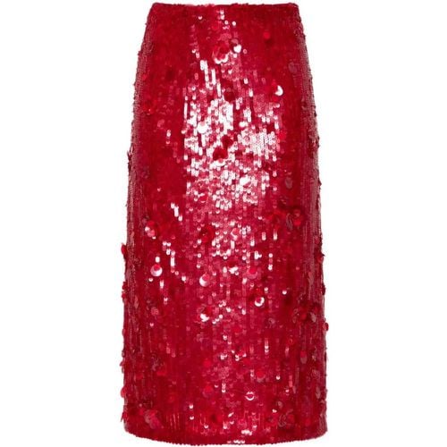 Dark Red Sequined Skirt - Größe S - P.A.R.O.S.H. - Modalova