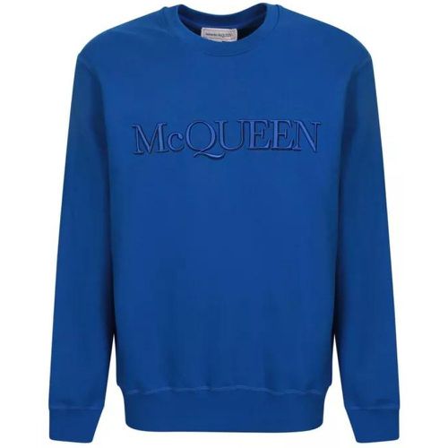 Cobalt Blue Crewneck Sweatshirt - Größe L - blue - alexander mcqueen - Modalova