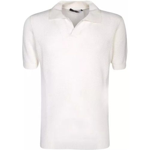 Cotton Polo Shirt - Größe 48 - white - Tagliatore - Modalova