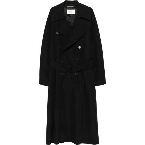 Coats Black - Größe 48 - Saint Laurent - Modalova