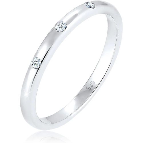 Ringe - Ring Bandring Diamant (0.045 ct) 925 Sterling Silb - Gr. 56 MM - in Silber - für Damen - Elli - Modalova