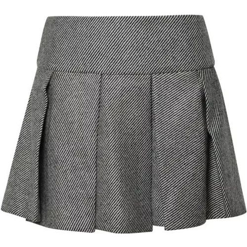 Two-Tone Virgin Wool Skirt - Größe 38 - gray - Patou - Modalova