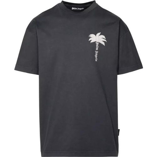 Gray Cotton T-Shirt - Größe M - black - Palm Angels - Modalova