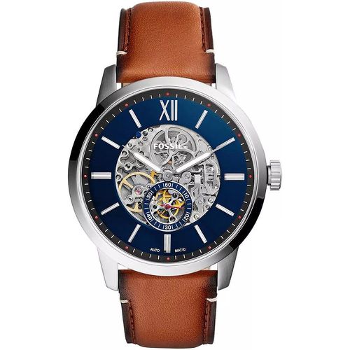 Uhren - 48mm Automatic Leather Watch - Gr. unisize - in Braun - für Damen - Fossil - Modalova