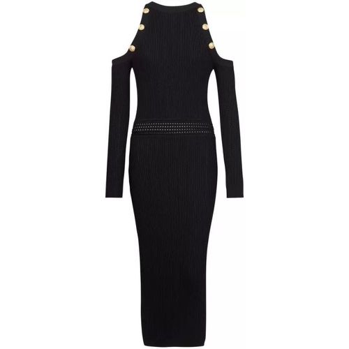 Black Cold-Shoulder Midi Dress - Größe 36 - black - Balmain - Modalova