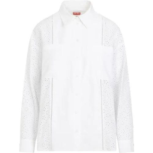 Broderie Anglaise White Cotton Shirt - Größe 34 - Kenzo - Modalova