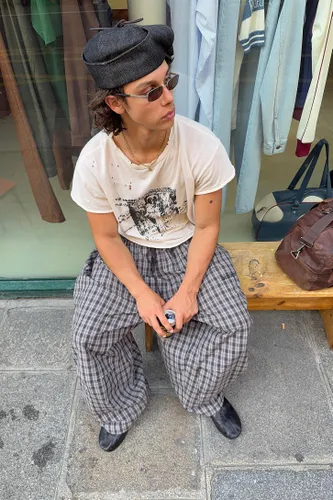 Iets frans. Sid Check Cotton Trousers - Small at Urban Outfitters - iets frans... - Modalova