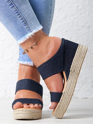 Beach vacation Straw Wedges Sandals - Just Fashion Now - Modalova