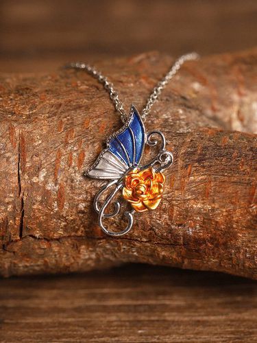 Butterfly Rose Necklace Dress Jewelry - Just Fashion Now - Modalova