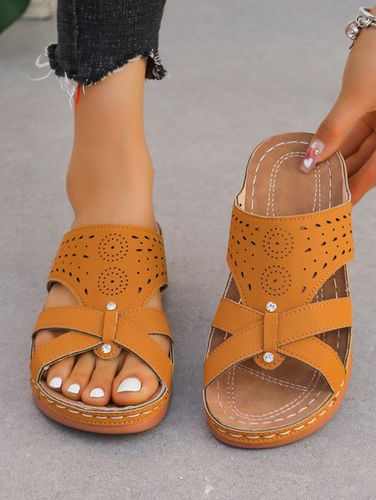 Plain Summer Slide Sandals - Just Fashion Now - Modalova