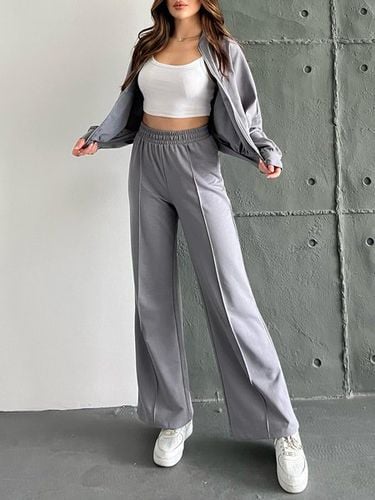 Plain Casual Regular Fit Two-Piece Set - Just Fashion Now - Modalova