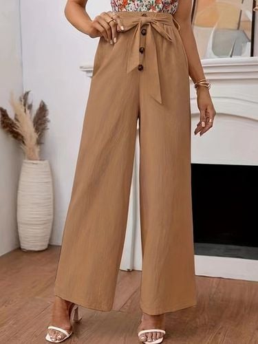 Loose Plain Casual Cotton Pants - Just Fashion Now - Modalova